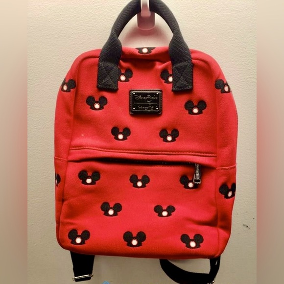 Rare Disney Parks Red Mikey Ear Backpack Like New